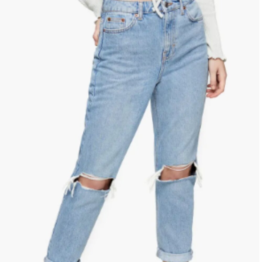 Topshop Ripped Mom Jeans